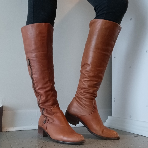 ⚡️SALE⚡️Davos Gomma Brown Leather Knee High Boots - Picture 10 of 13